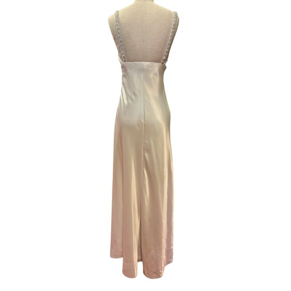 Vintage DJ Nights by Laura Ryner Ivory Metallic Gown With Beaded Straps Empire W - Picture 6 of 9